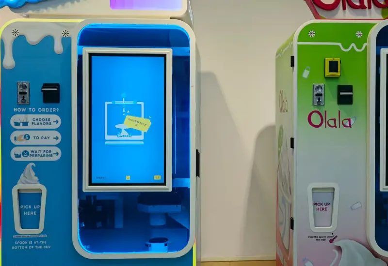 Sistema mecánico e inteligente interno de máquina expendedora de helados