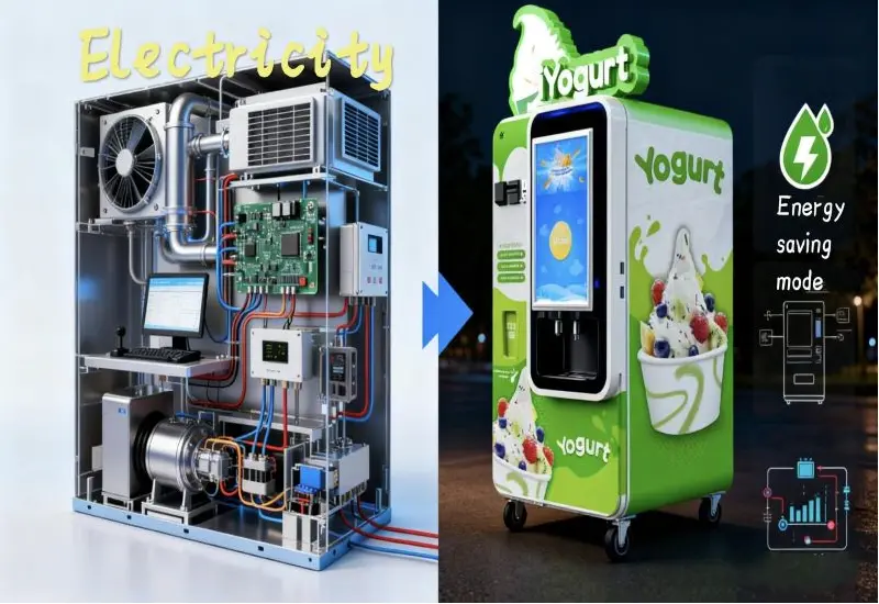 ¿Una máquina expendedora de helados usa electricidad?