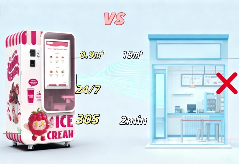 Máquina expendedora de helados de servicio suave vs heladería tradicional: Comparación de beneficios y costos