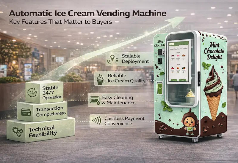 Máquina expendedora automática de helados: características clave que importan para los compradores