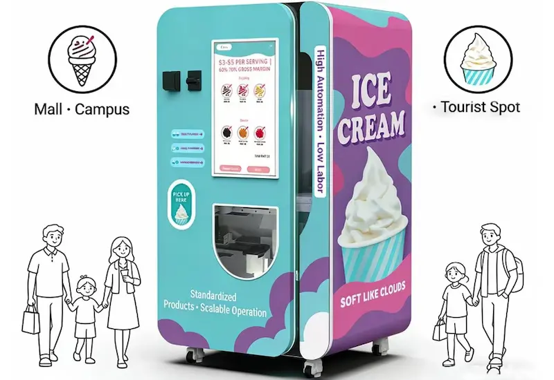 Plantilla de negocio de máquina expendedora de helados: de la investigación de mercado a la previsión de beneficios