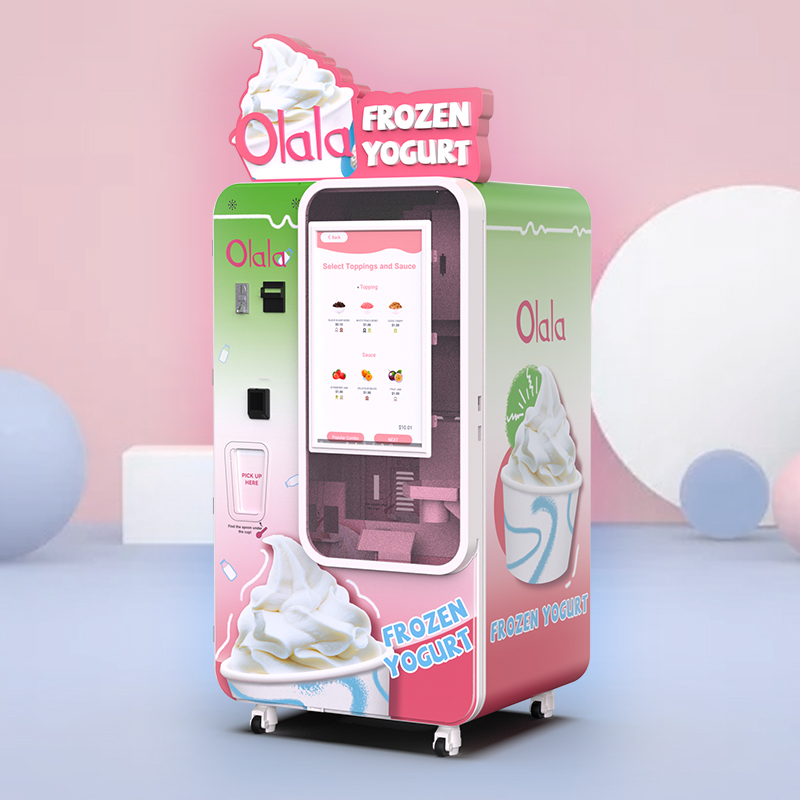Máquina expendedora de helados con 32'' Pantalla táctil y servicio automático de 15 segundos| Máquina expendedora de helados inteligente para centros comerciales y lugares de alto tráfico