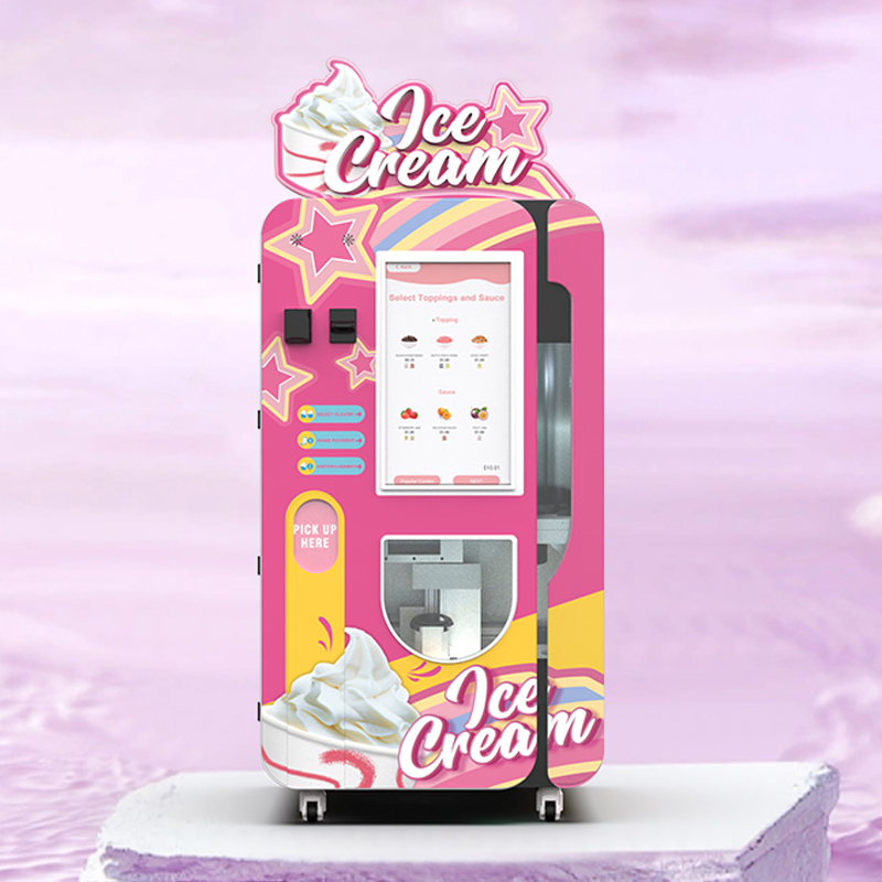 Máquina expendedora de helados de alto rendimiento para centros comerciales y aeropuertos| Solución Smart Soft-Serve Vending de 15 segundos con analítica remota