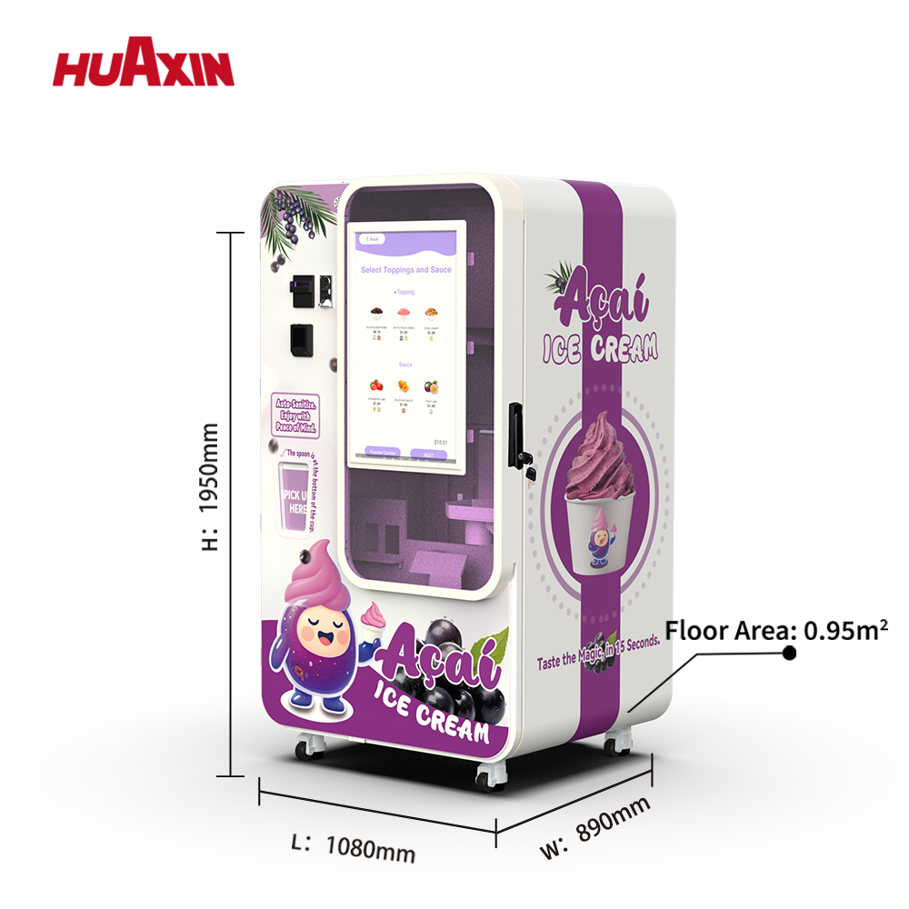 La máquina expendedora de helados comercial es una solución de venta al por menor inteligente no vigilada diseñada para entornos de alto tráfico, como centros comerciales, atracciones turísticas, aeropuertos y campus. Equipada con un potente sistema de refrigeración por compresor y una pantalla táctil interactiva de 32 pulgadas, la máquina puede producir automáticamente helado fresco en tan solo 15 segundos. Con una capacidad de producción de hasta 160 - 180 tazas por recarga y soporte para múltiples opciones de pago, incluyendo monedas, billetes, tarjetas de crédito y pagos QR, permite transacciones de clientes sin problemas y una operación continua 24 / 7. La huella compacta de solo 0,91 m2 hace que sea fácil de instalar en ubicaciones premium. Combinada con monitoreo remoto, limpieza automática y sistemas operativos inteligentes, esta máquina expendedora inteligente de helados proporciona un modelo de negocio escalable y de alto margen con un ROI rápido y un esfuerzo operativo mínimo.
