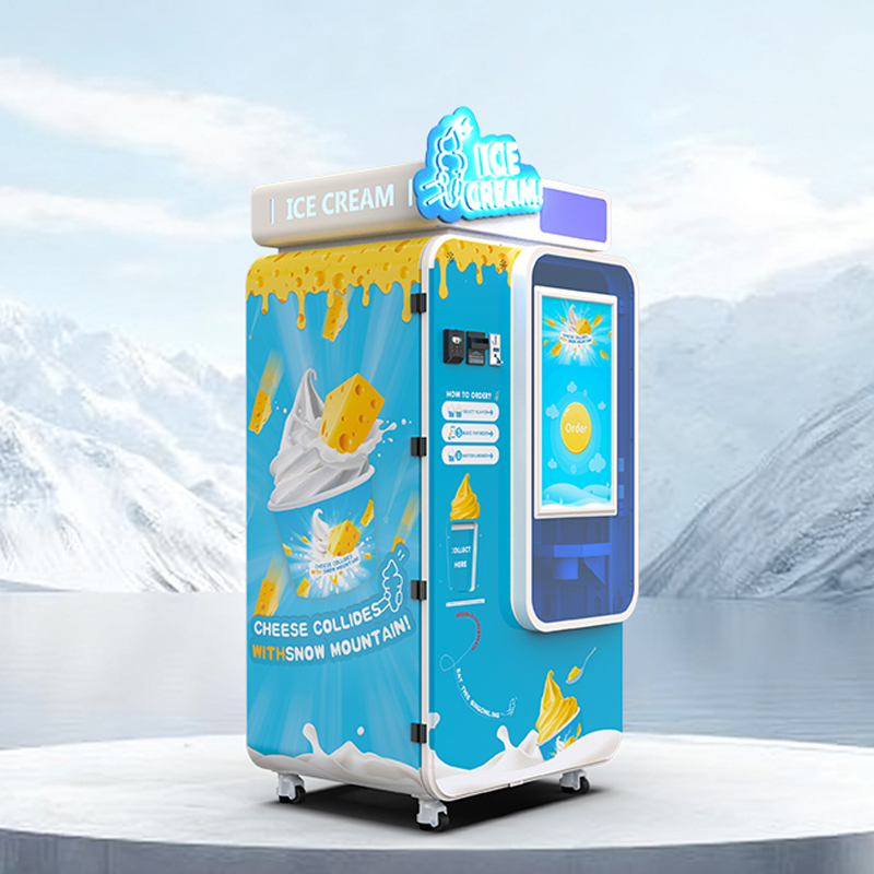 Máquina expendedora automática de helados comerciales 15s de salida rápida 59 sabores congelador inteligente de autoservicio