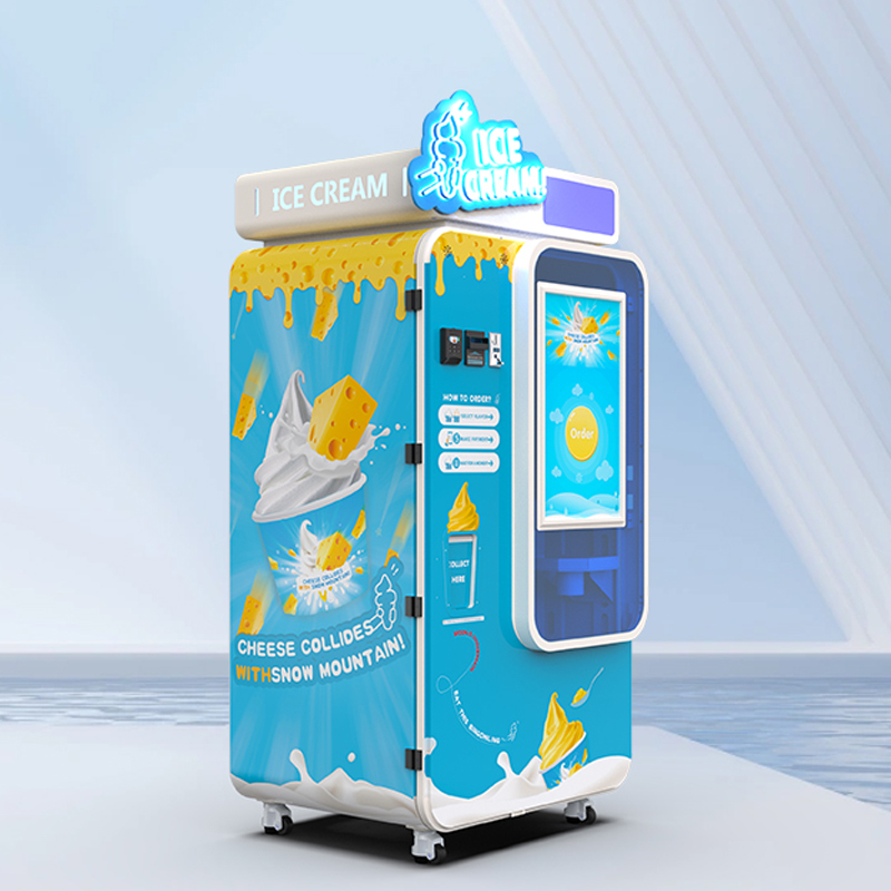 Máquina expendedora de helados comercial inteligente no tripulada 24 / 7 operación 15s producción rápida