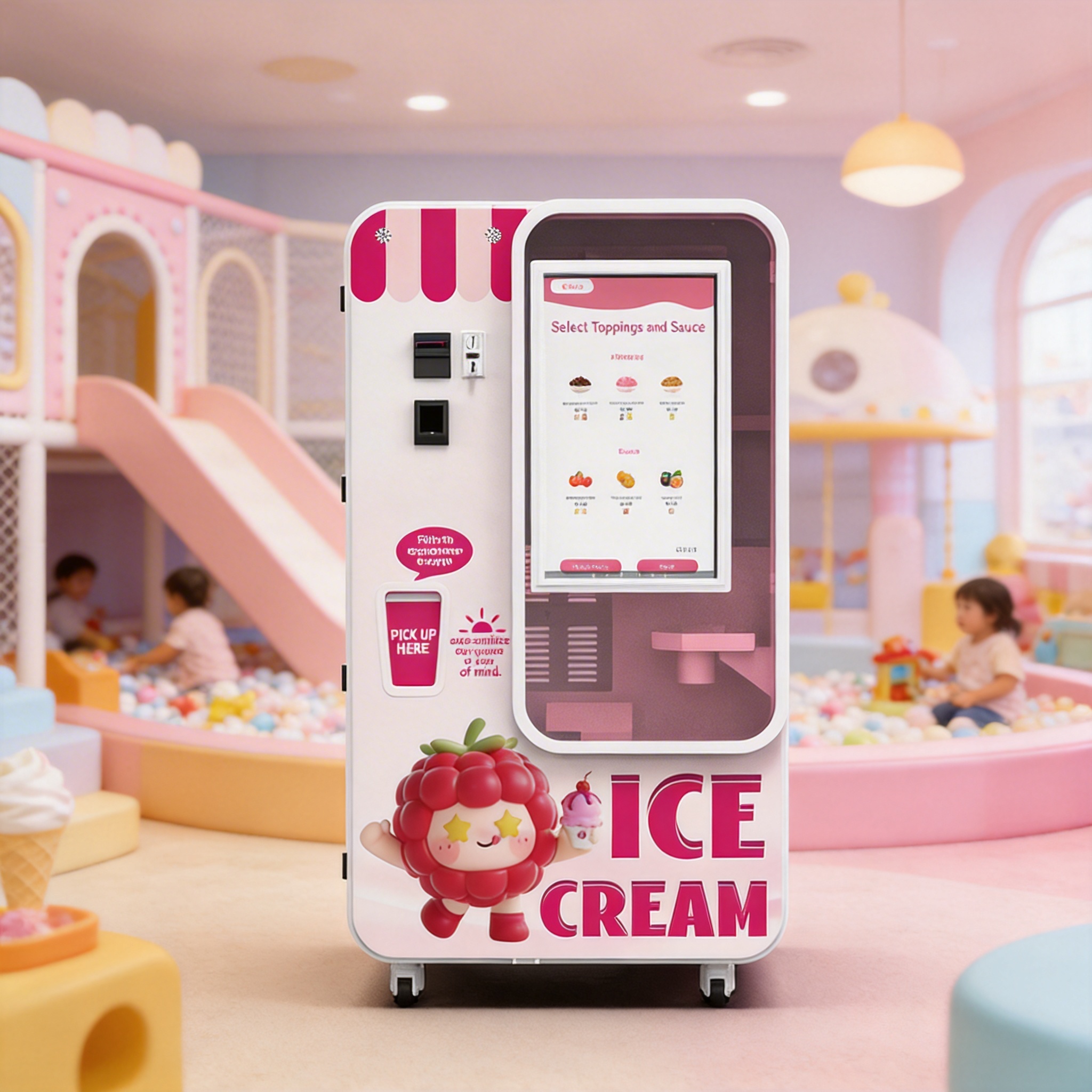 Máquina expendedora automática de helados para uso comercial con servicio rápido de 15 segundos, operación 24 / 7 y sistema de gestión remota inteligente