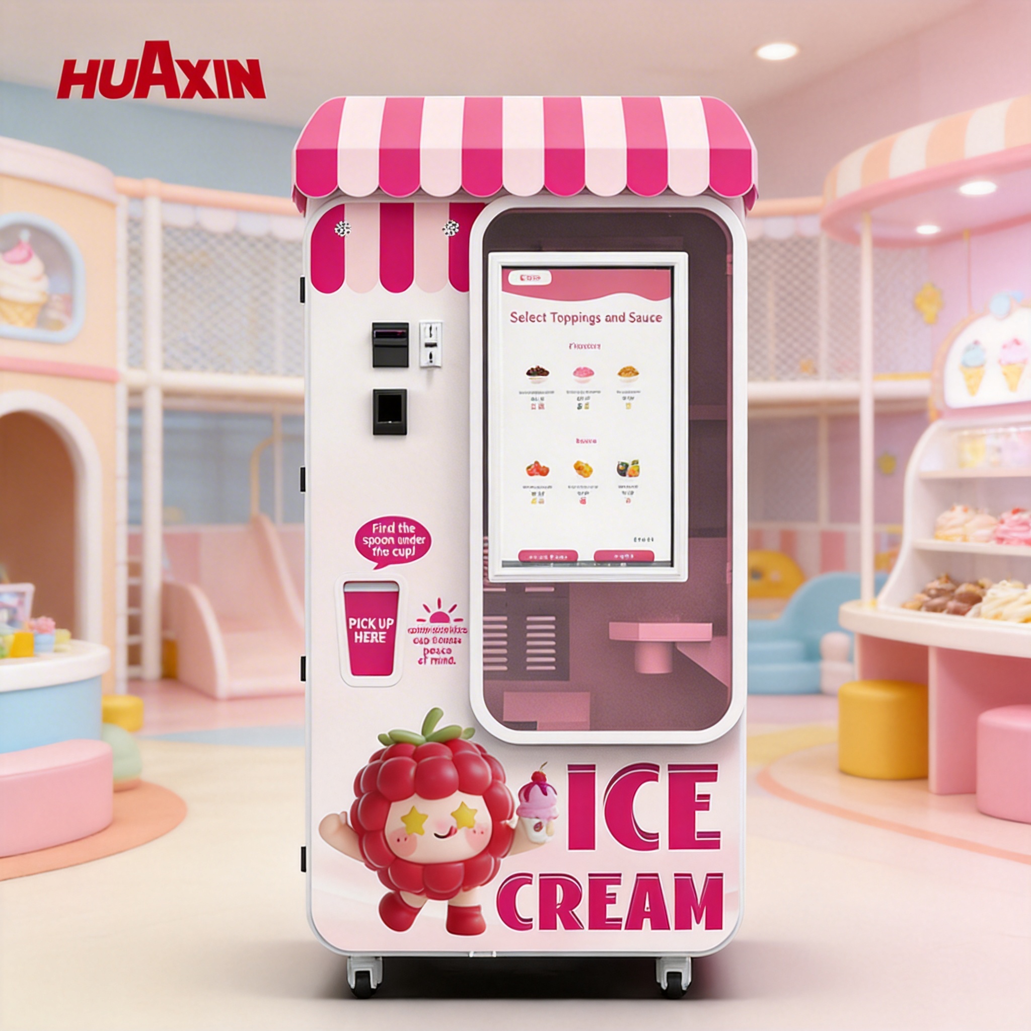 Máquina expendedora de helados de autoservicio para centro comercial con 15s Producción rápida y sistema de control remoto Solución de alto beneficio