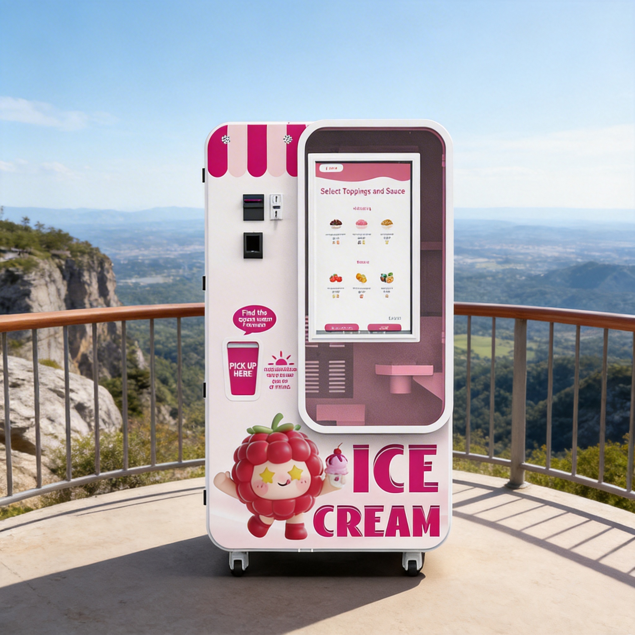 Máquina expendedora de helados totalmente automática para centro comercial con servicio rápido de 15 segundos y monitoreo remoto Solución empresarial de alto ROI