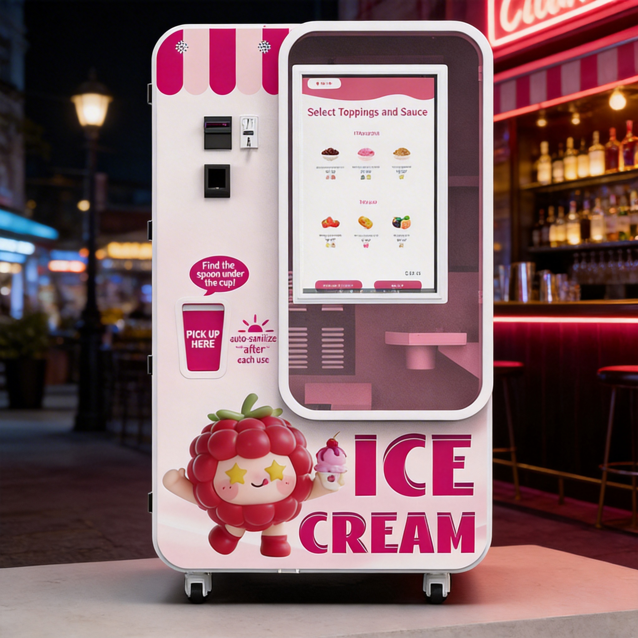 Mejor máquina expendedora de helados comerciales con 15 segundos de servicio rápido y sistema de control remoto inteligente para negocios minoristas desatendidos