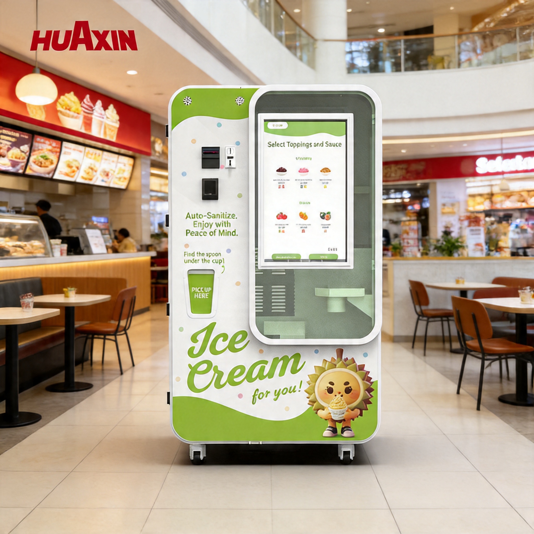 Máquina expendedora de helados blandos comerciales con monitoreo remoto para la venta| Dispensación automática de 15 segundos, capacidad de 160 tazas y control de la aplicación