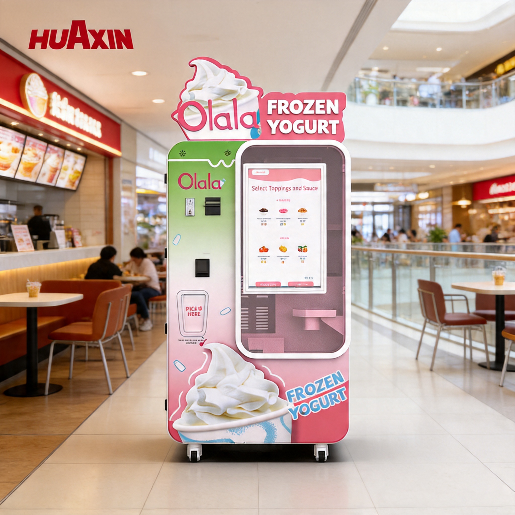 Smart Automatic Soft Serve Ice Cream Vending Machine| Quiosco robótico comercial para la venta