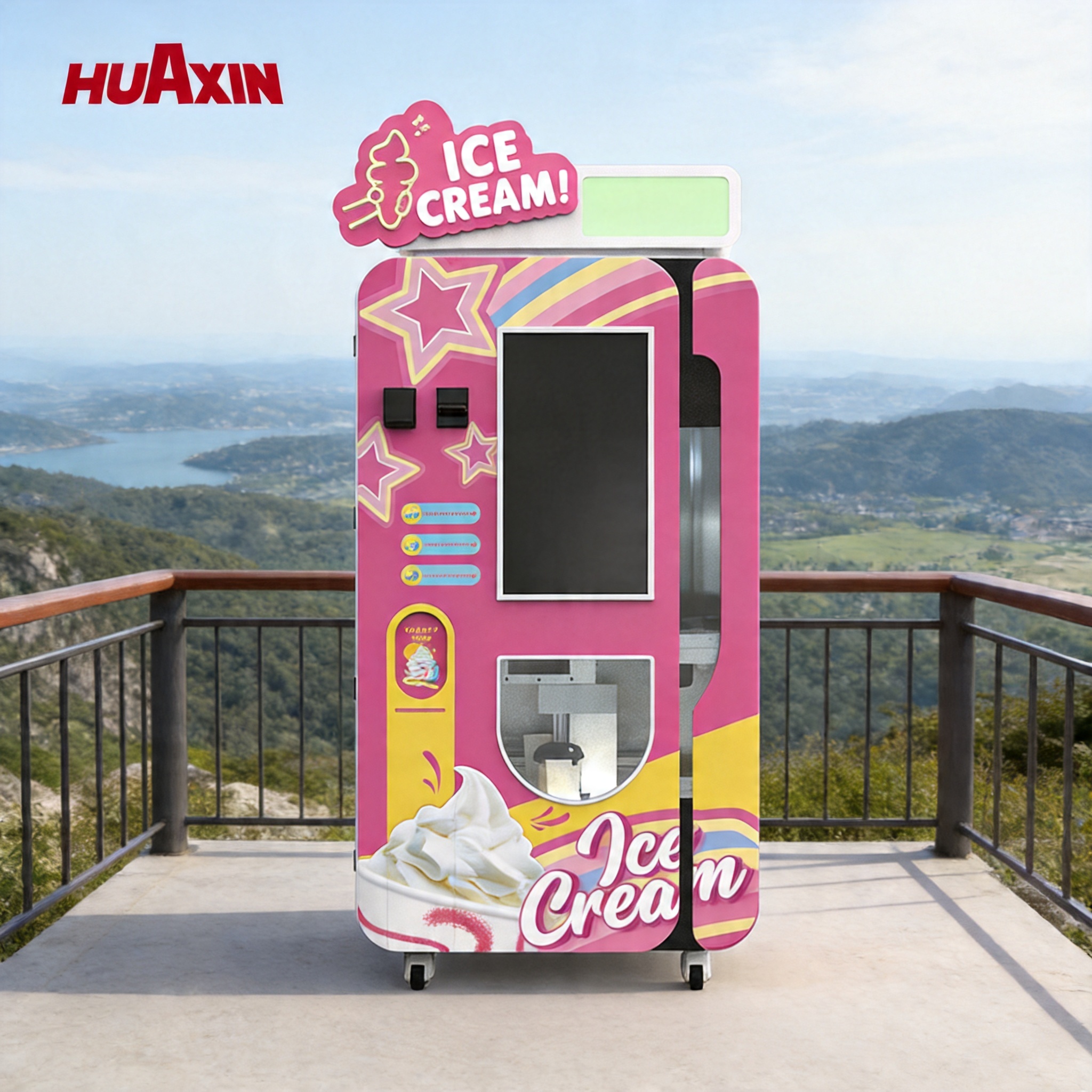 Estación de helados de servicio suave no tripulada de grado industrial| Kiosco robótico autónomo de alto rendimiento