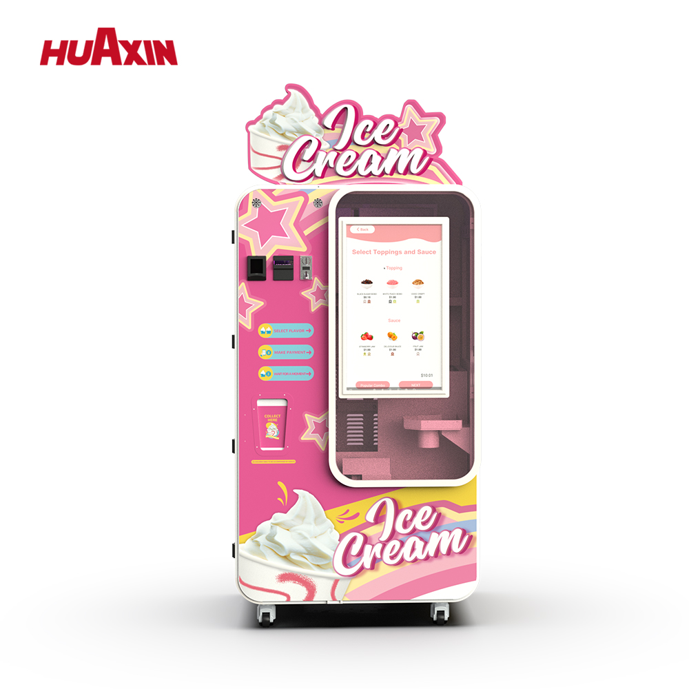 Proveedor de máquina expendedora de helados Soft Serve para venta al por menor de postres sin supervisión inteligente