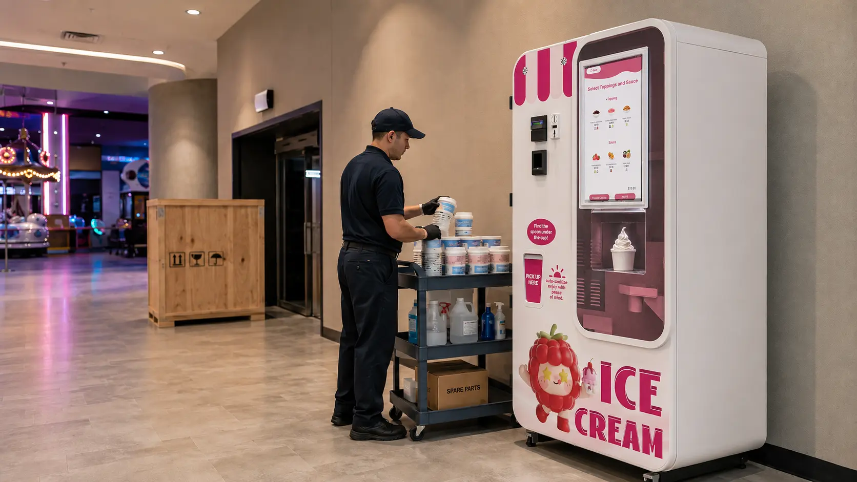 Desglose de costos de máquinas expendedoras de helados para compradores comerciales