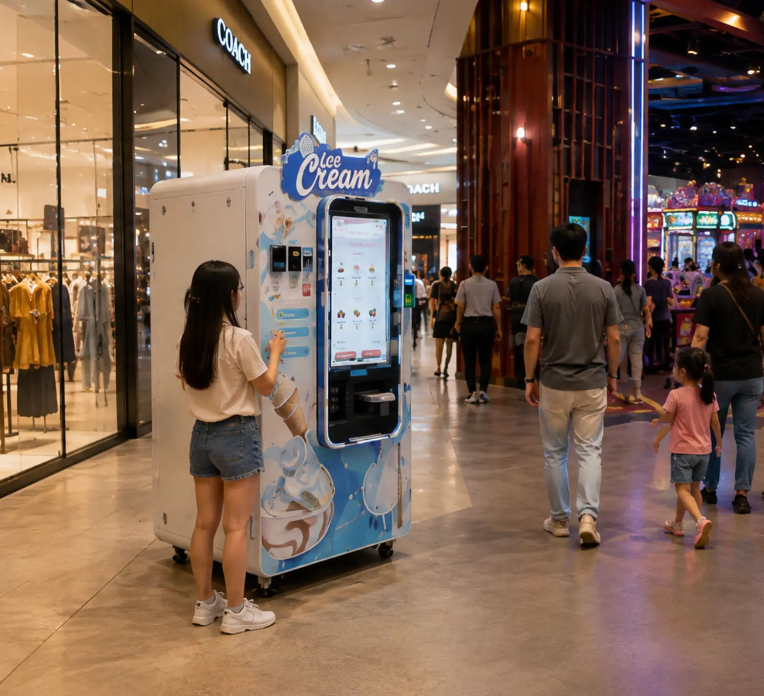Máquina expendedora de helados Malasia para postres comerciales