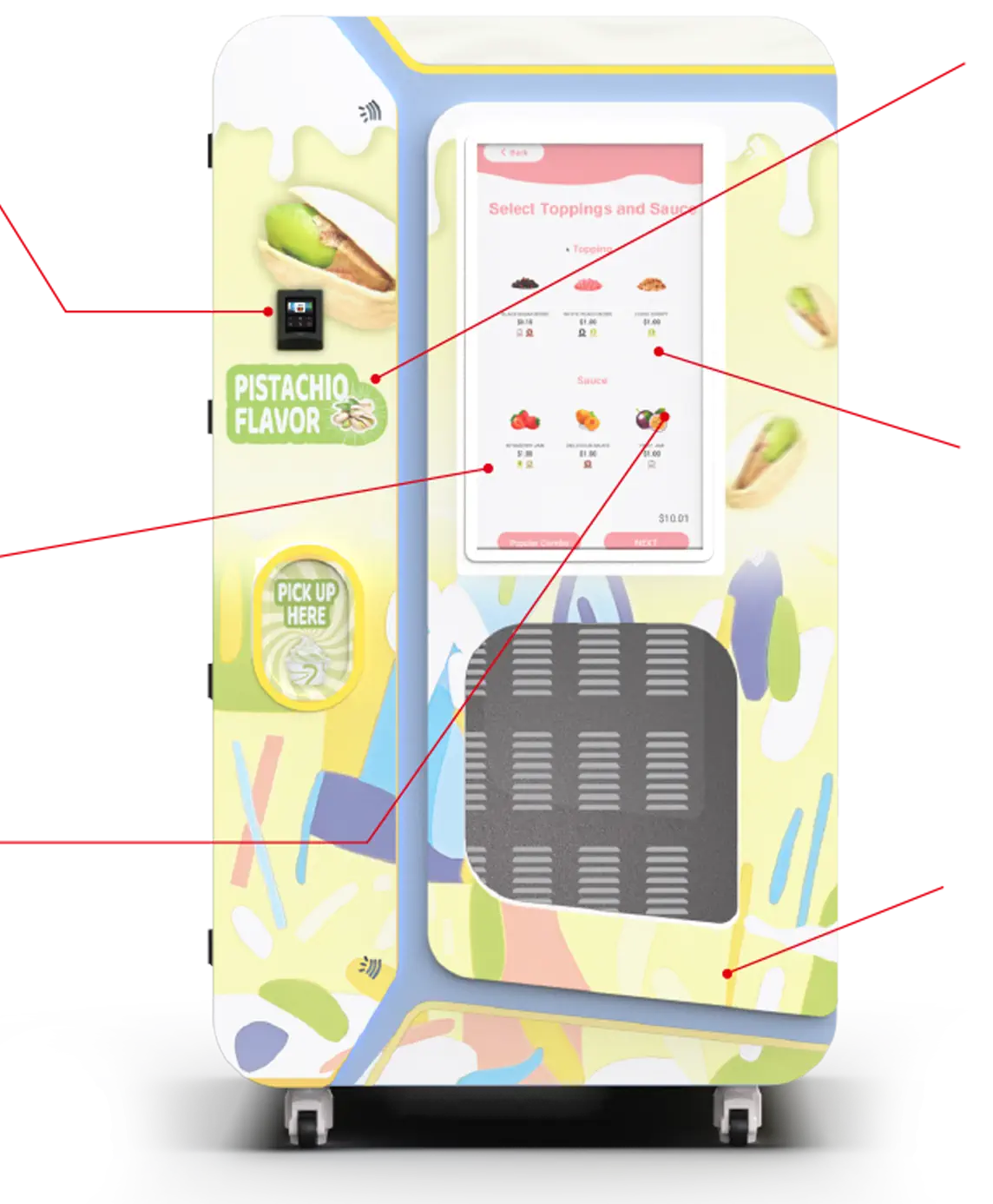 Máquina expendedora de helado B85 personalizada