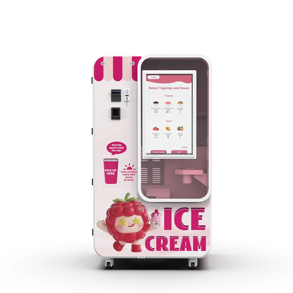 Máquina vending de helados certificada ETL & CE| Capacidad de 20L, autolimpieza 24 / 7